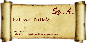 Szilvai Anikó névjegykártya