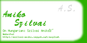 aniko szilvai business card